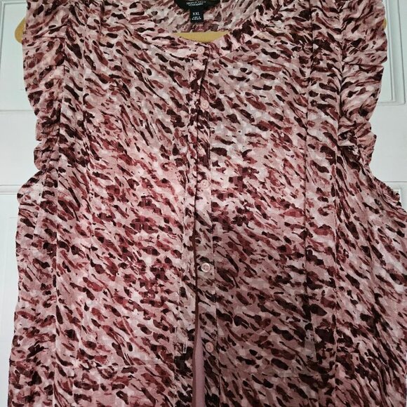 XXL Vera Wang nightgown - solid pink inside w zebra-like, short sleeve robe - Picture 5 of 6